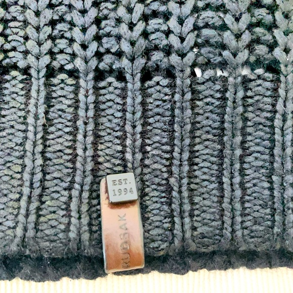 RUDSAK design shiny black acrylic knit crew neck long sweater top long sleeves - Picture 8 of 16